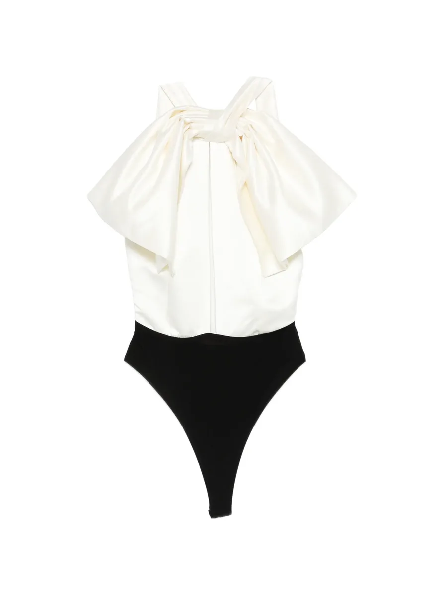 x Lia Aram bow-detail bodysuit 1