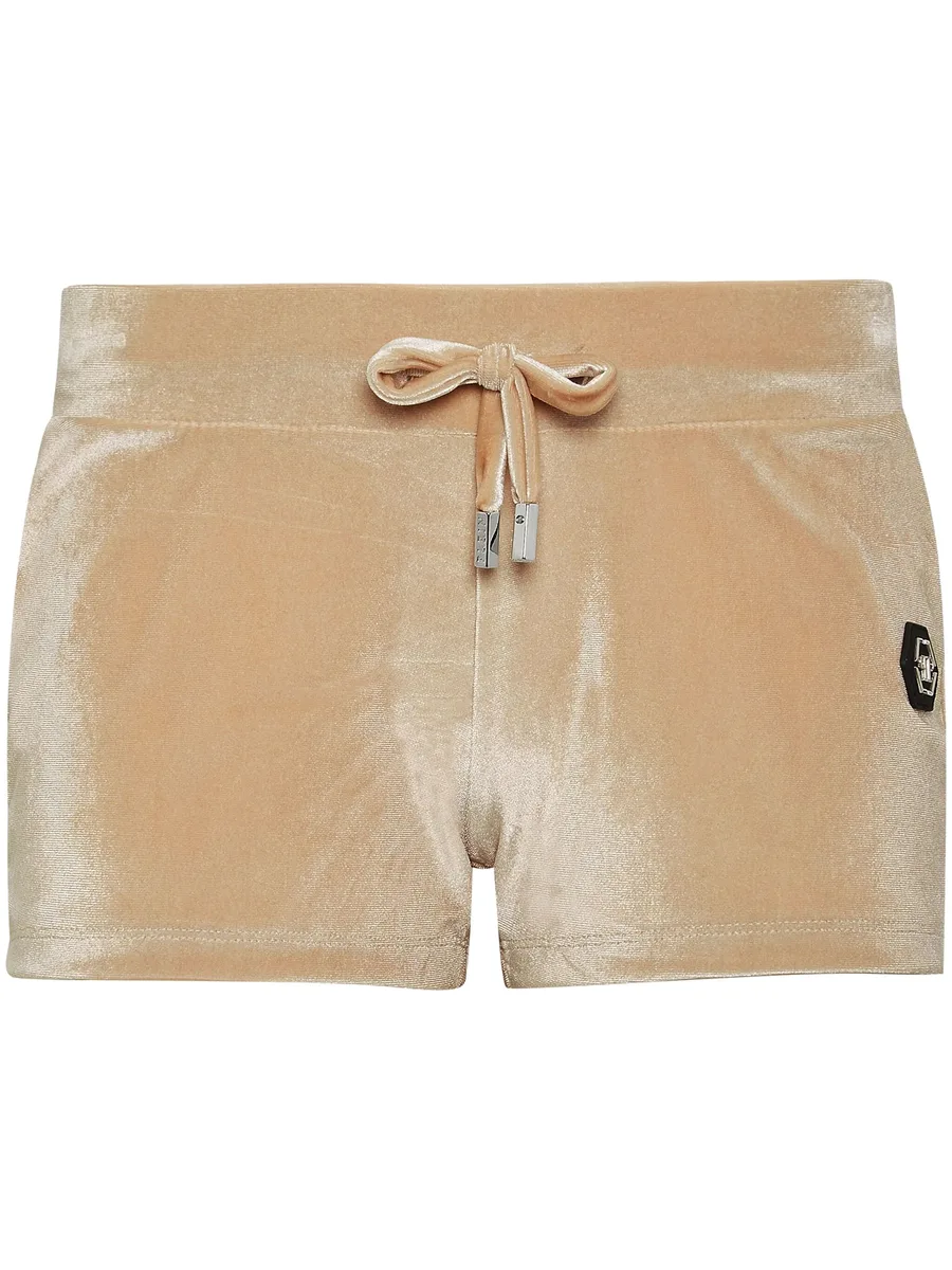 rhinestone-embellished drawstring shorts 1