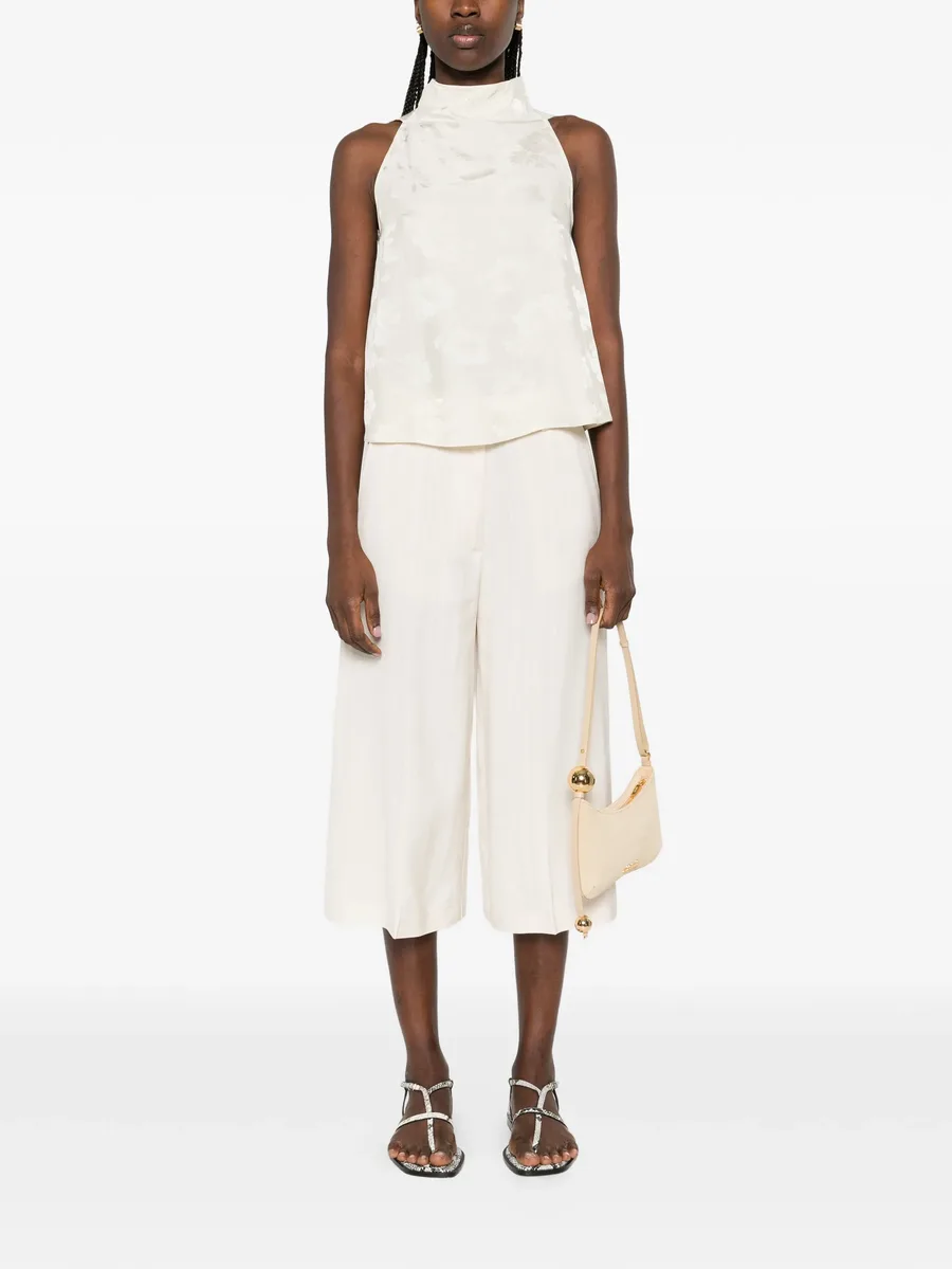 топ с высоким воротником и цветочным принтом 4