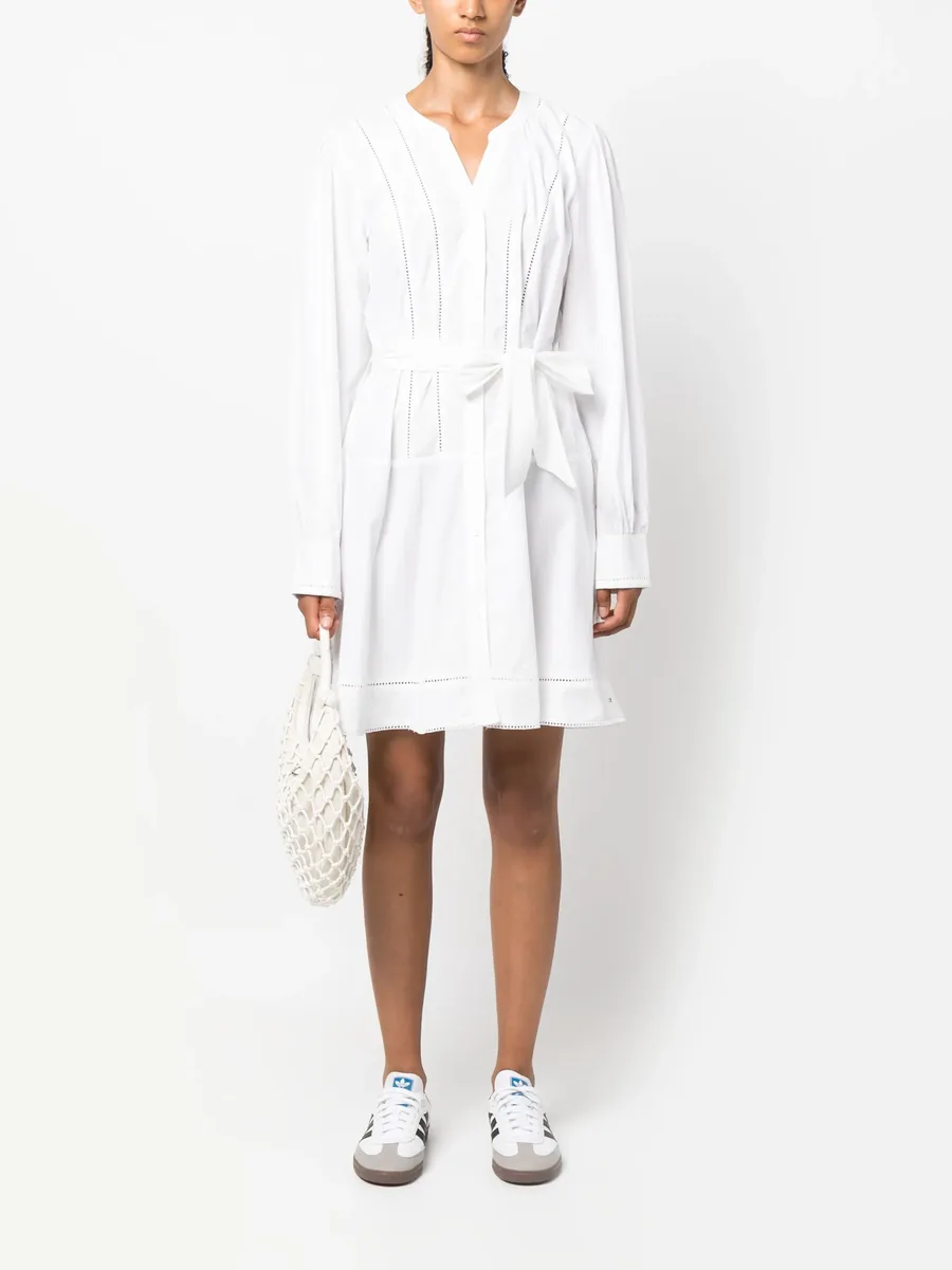 ladder-lace cotton short dress 3