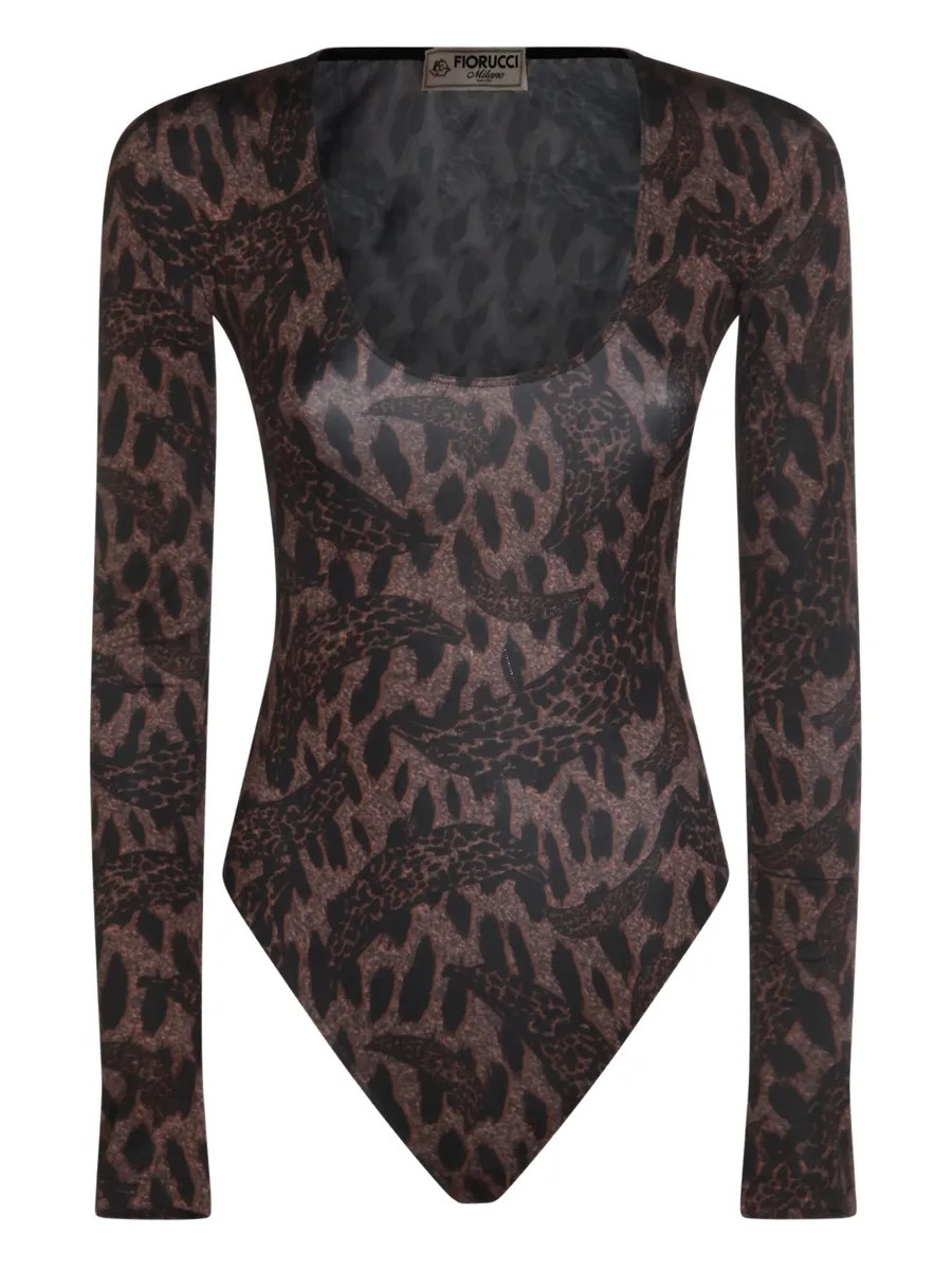 long-sleeved animal-print bodie 2