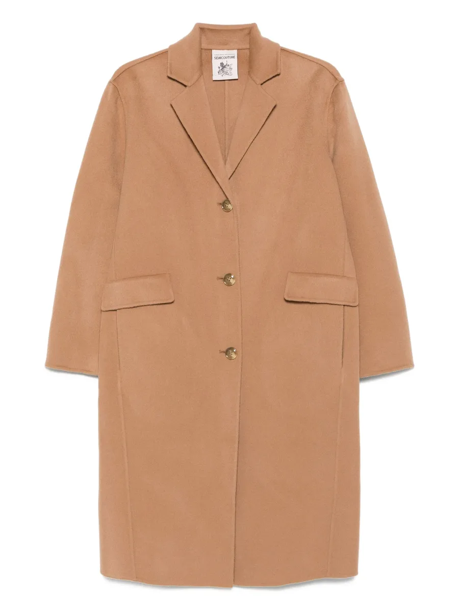 button-fastening patch-pocket coat 1