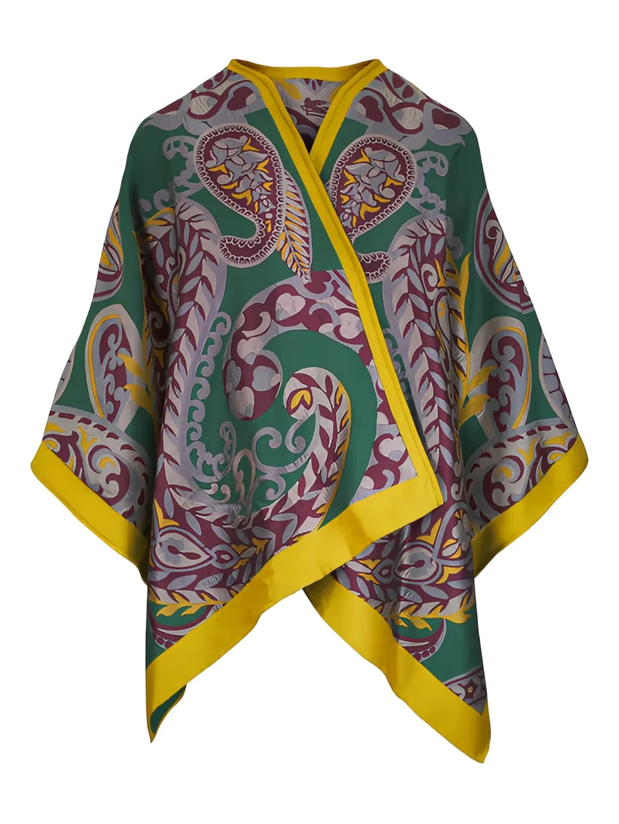 paisley-motif cape 2
