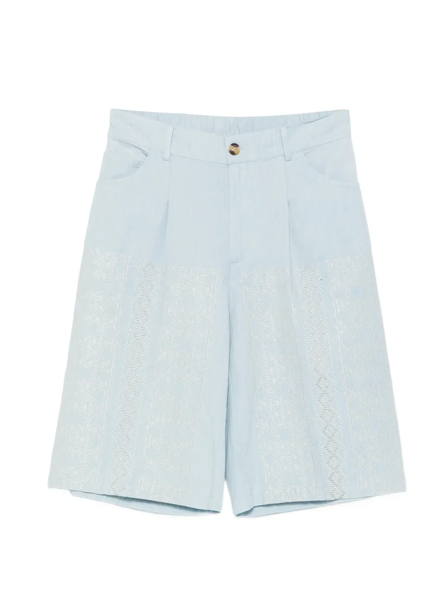Zelda embroidered cotton shorts 1