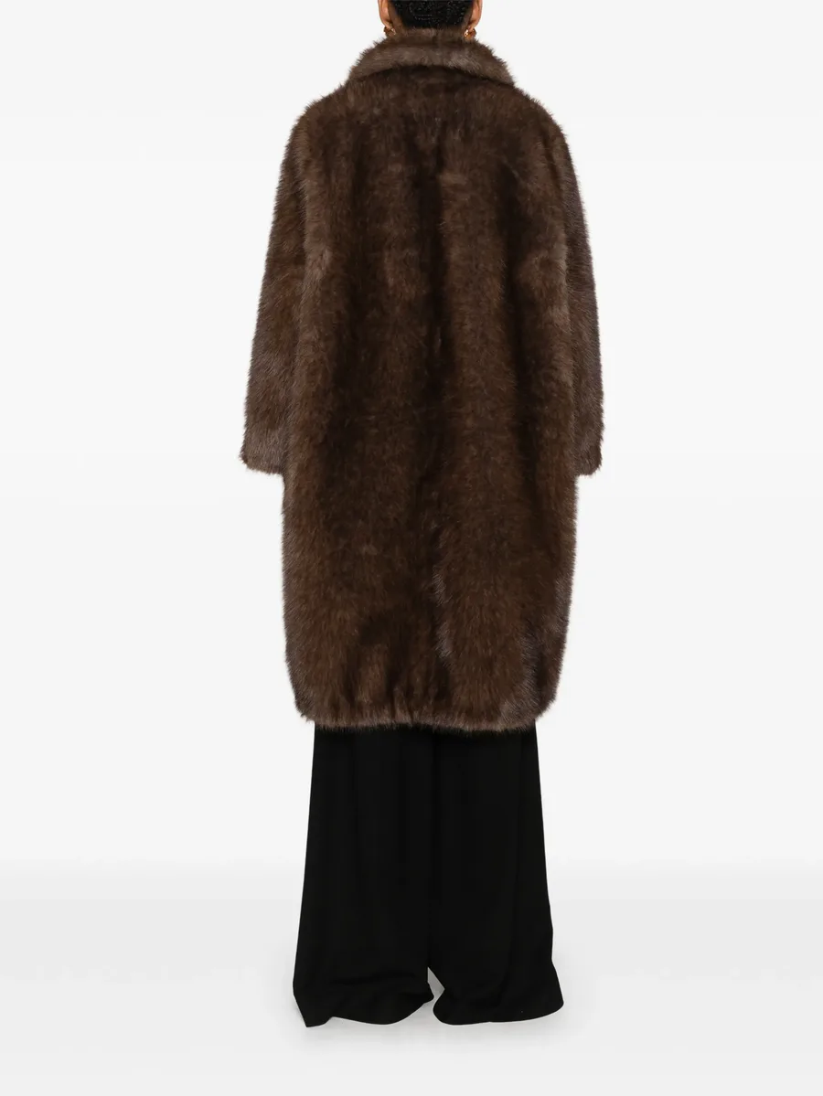 faux-fur notched-lapels coat 7