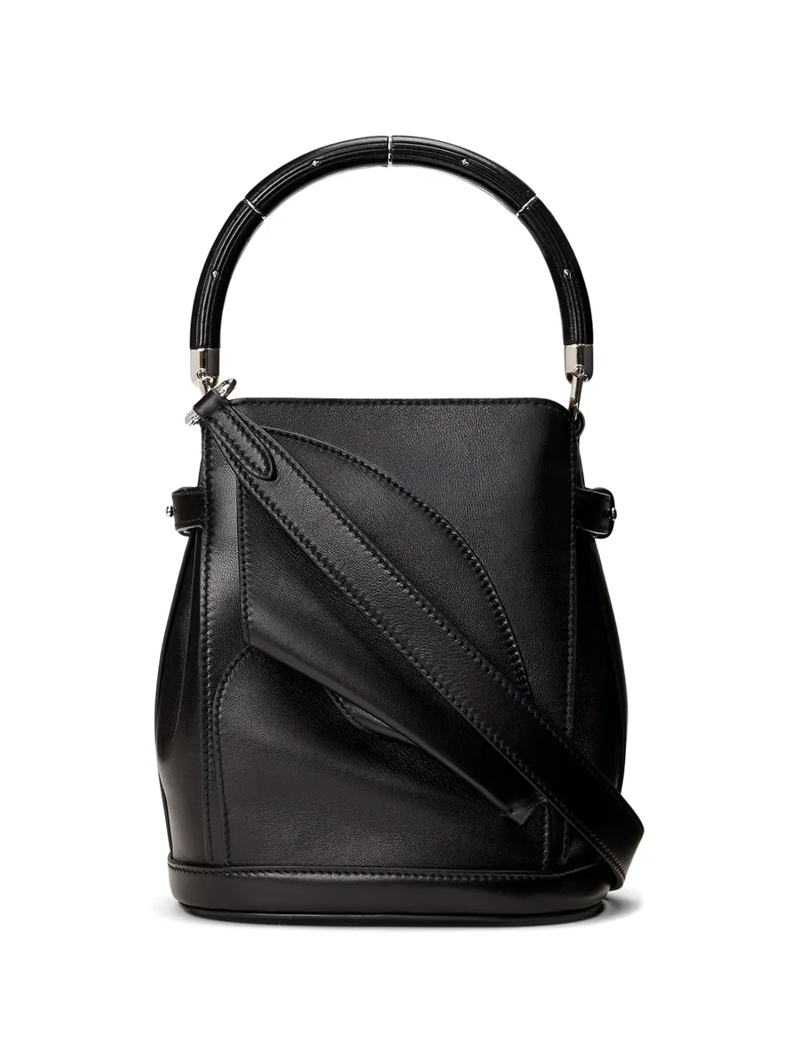 pleated leather bucket bag 3