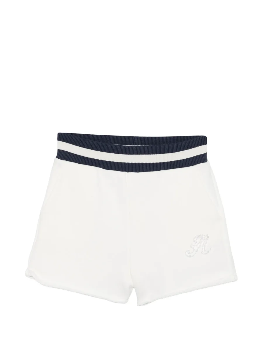 ribbed trim logo shorts 1