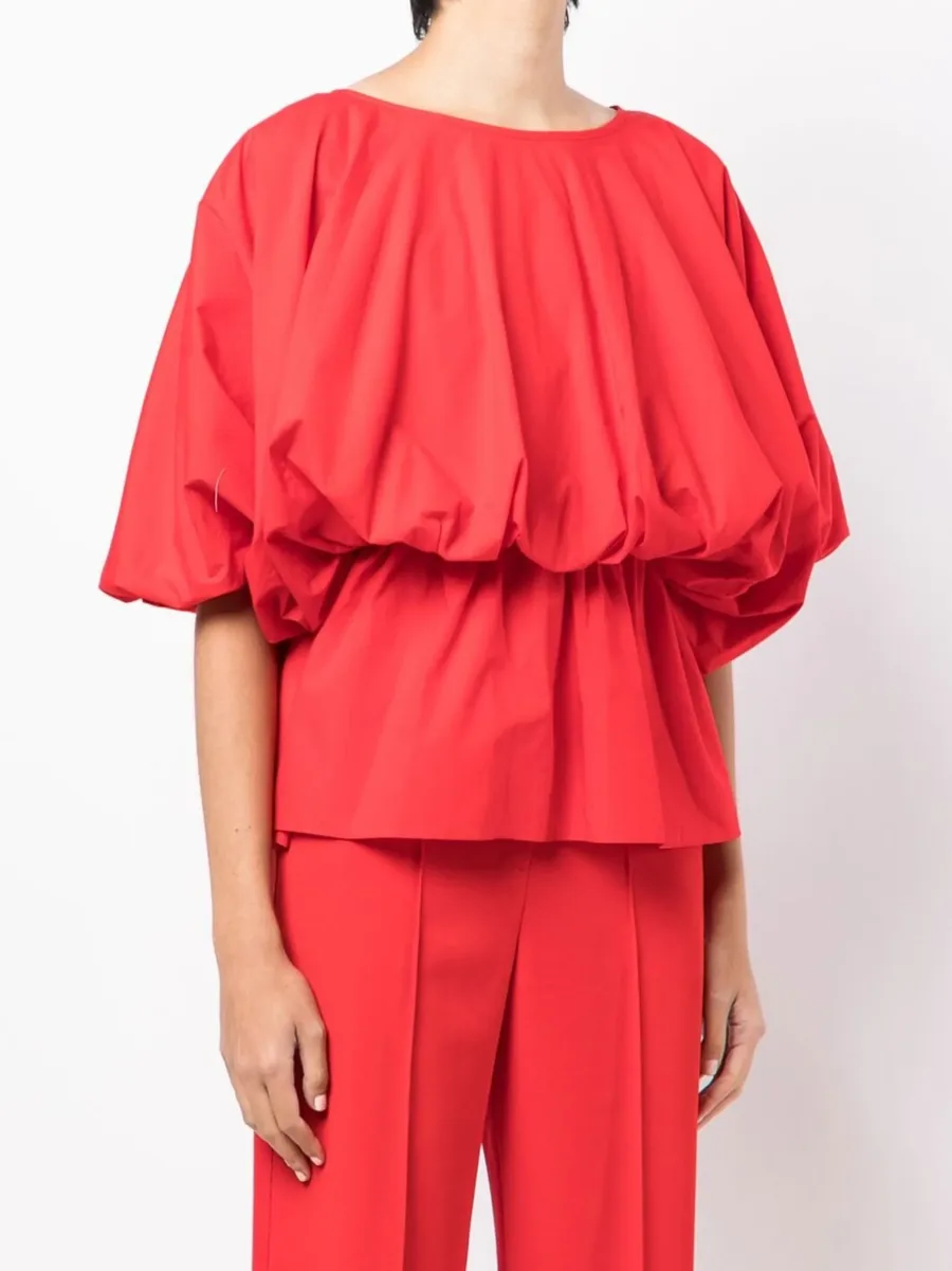 расклешенная блузка с объемными рукавами 8