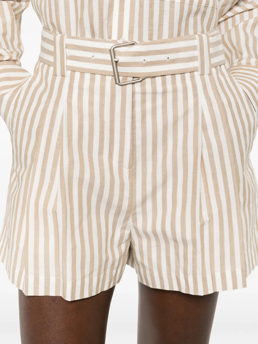 Anemone striped belted shorts 9