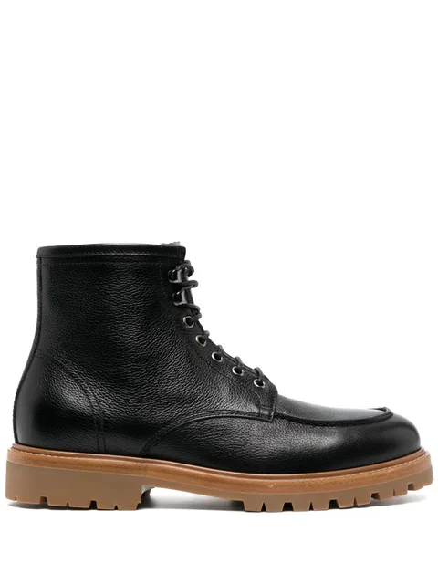 lace-up leather ankle boots