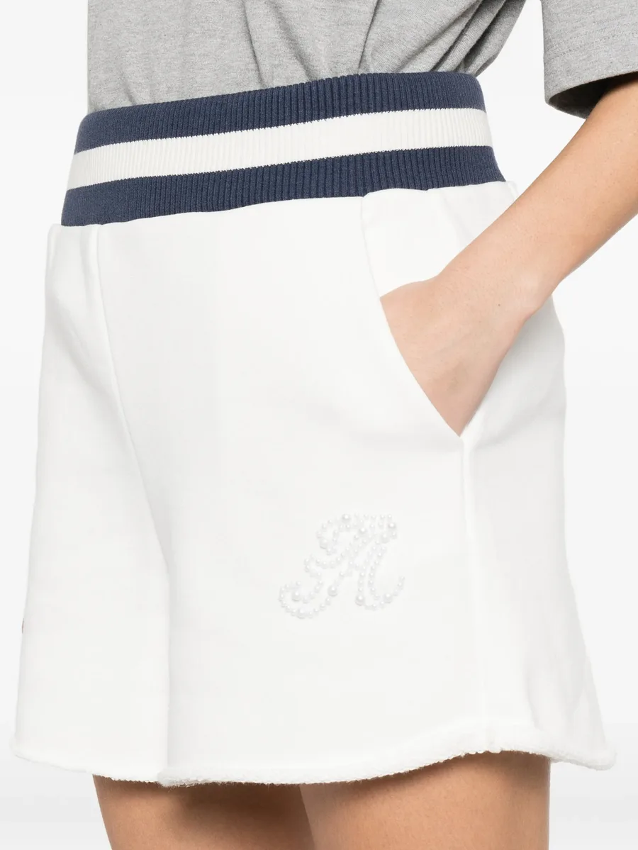 ribbed trim logo shorts 10