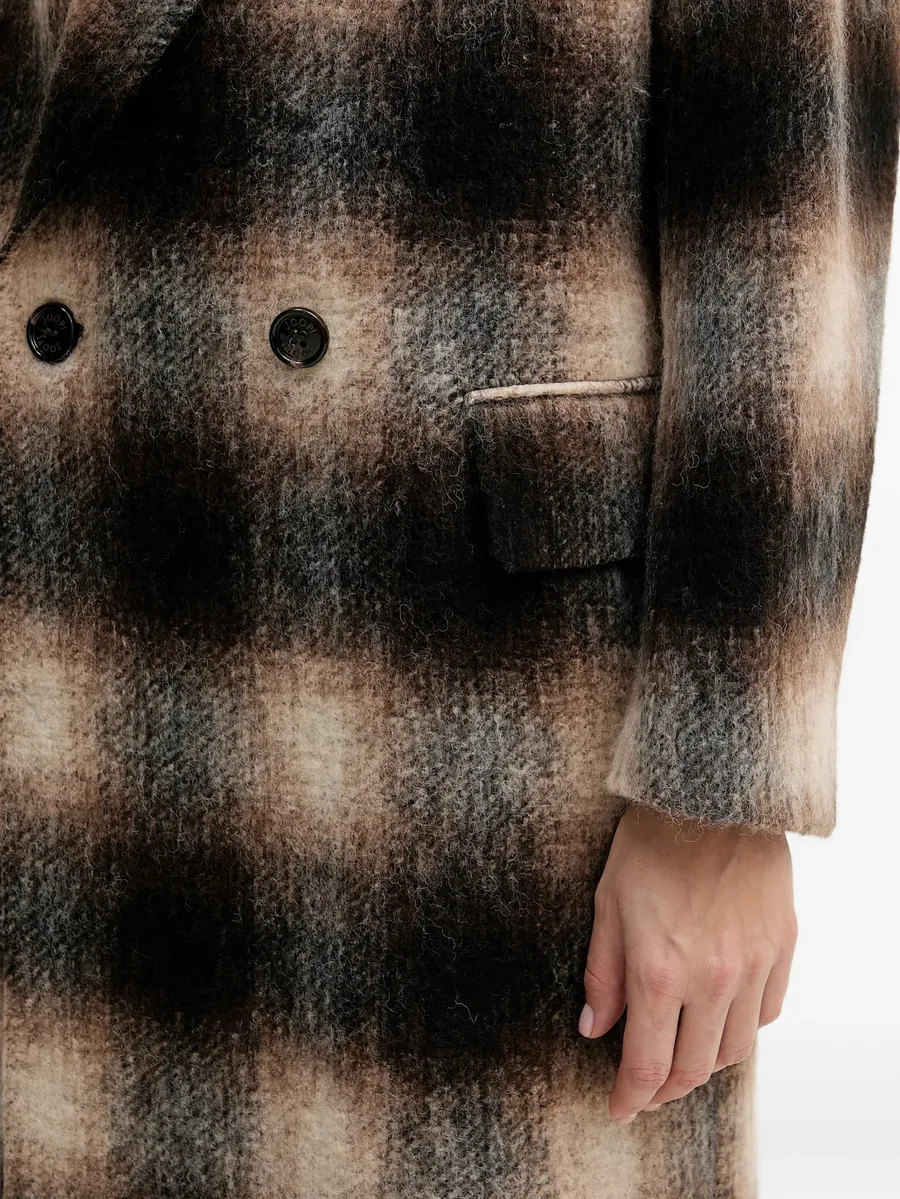 double-breasted checked coat 10