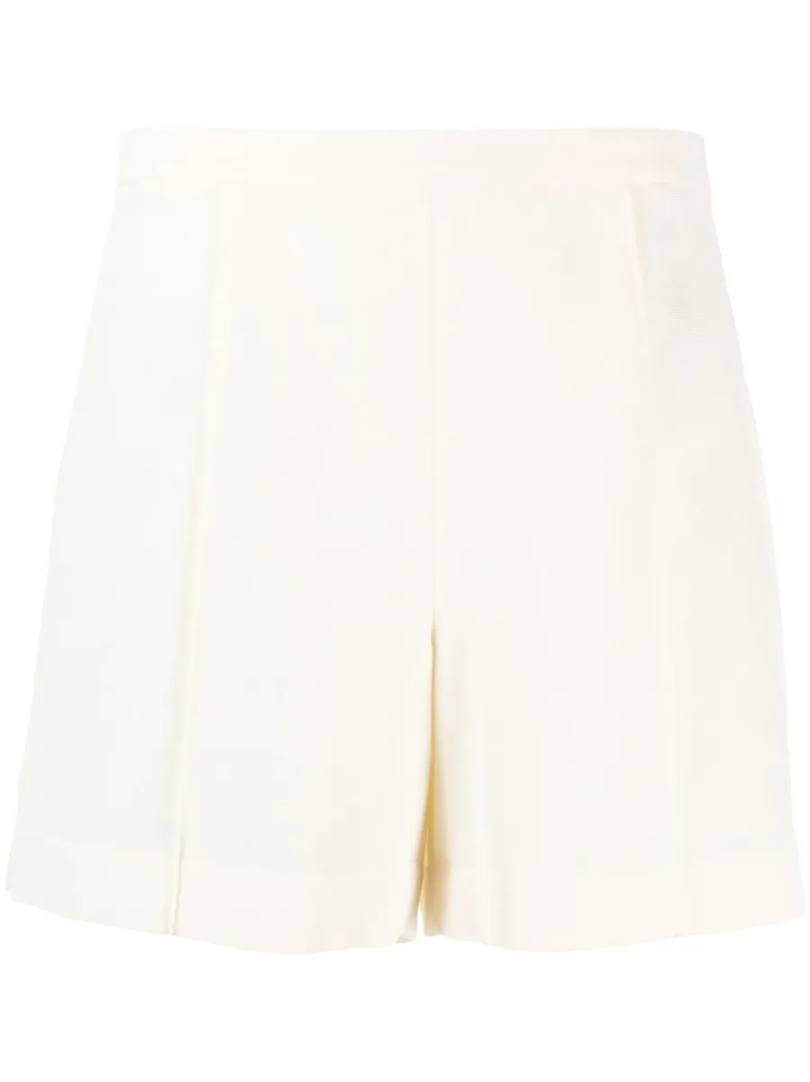 high-waisted pressed-crease shorts 1