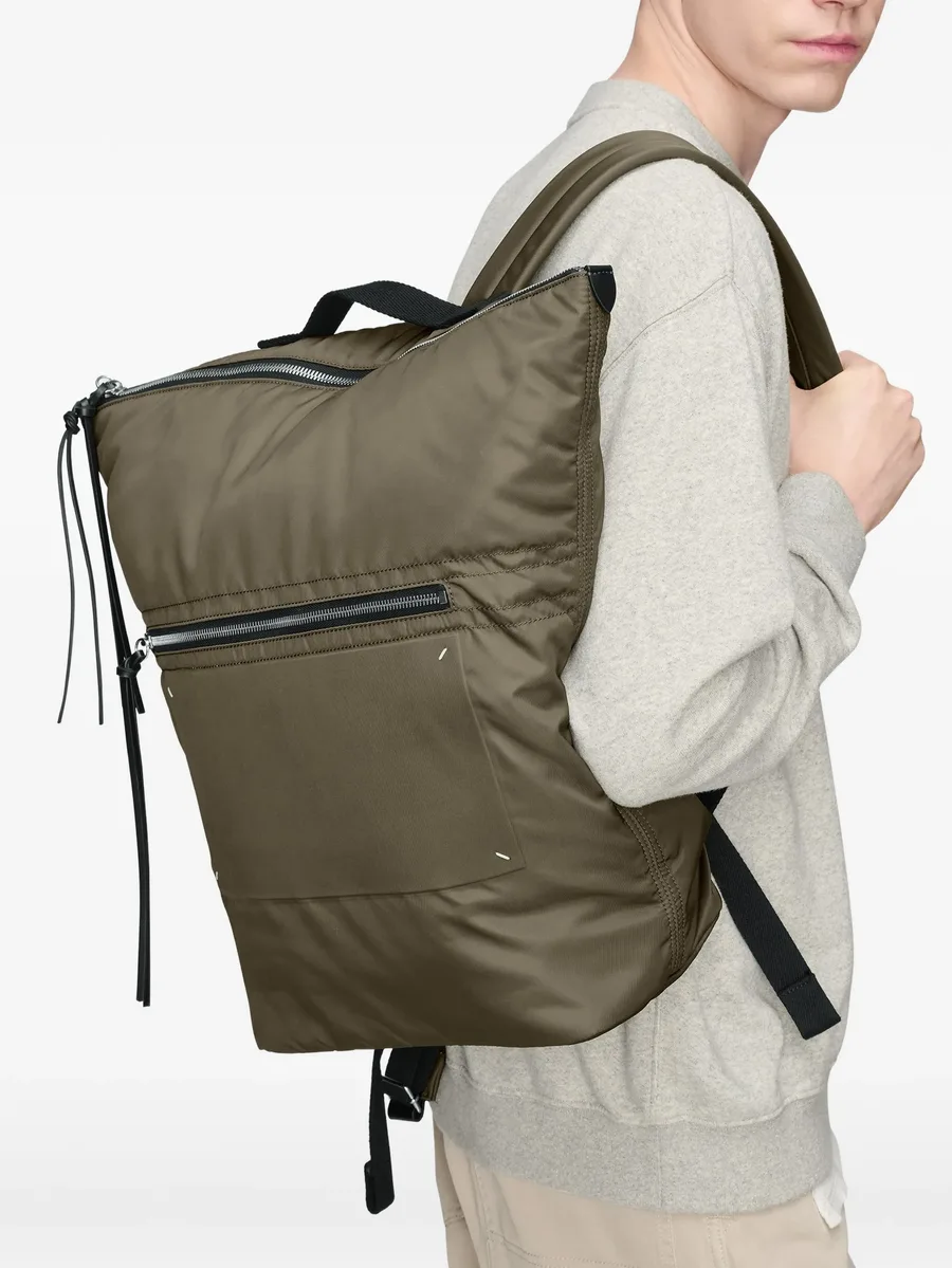 Zip Line four white stitches backpack 4