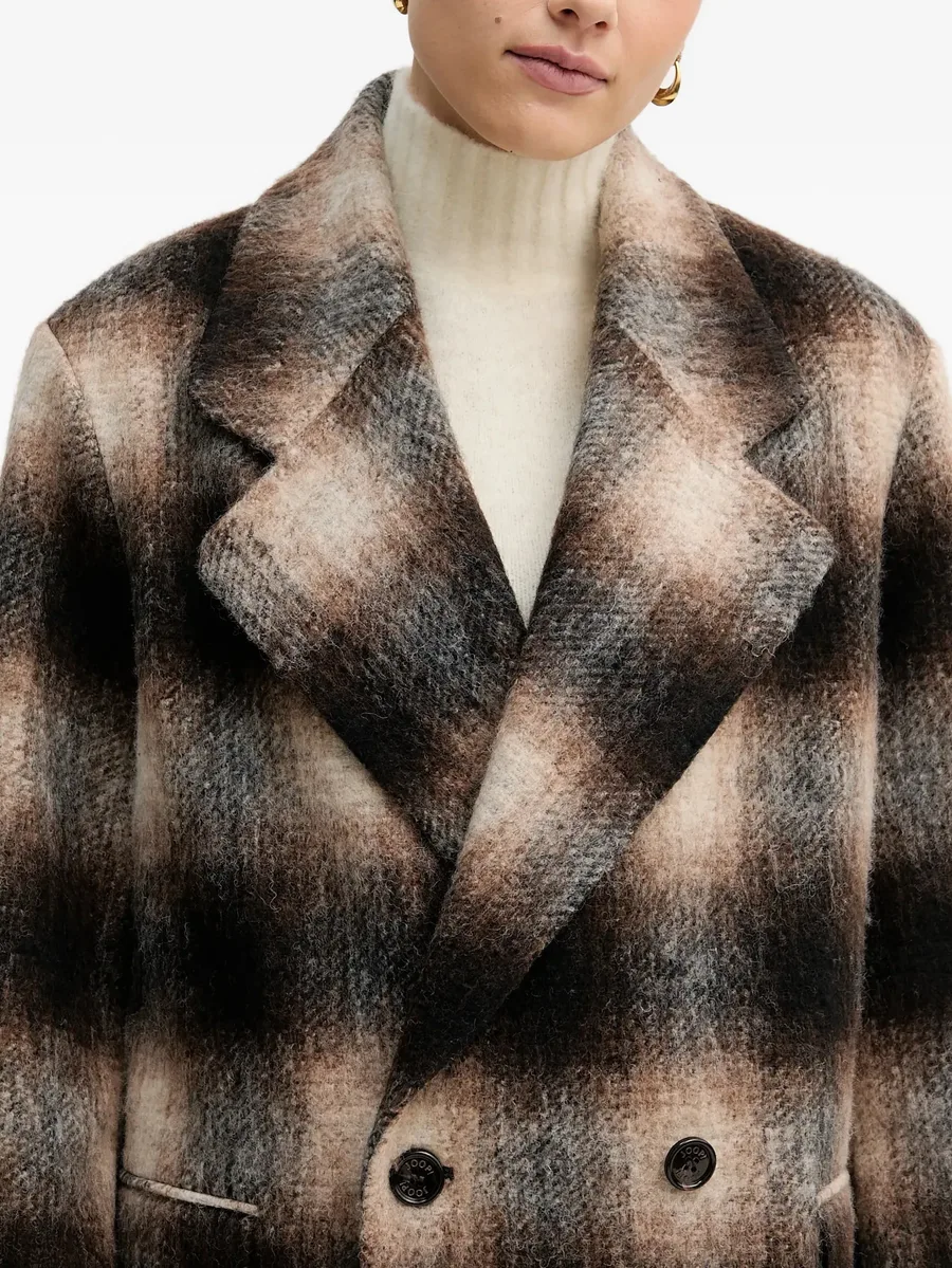 double-breasted checked coat 7
