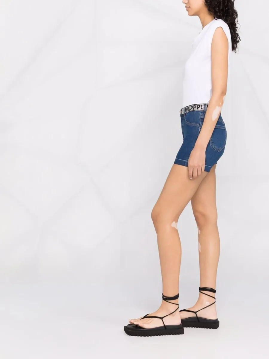 logo-embellished denim shorts 12