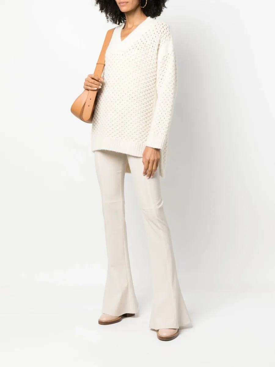 open-knit V-neck jumper 3