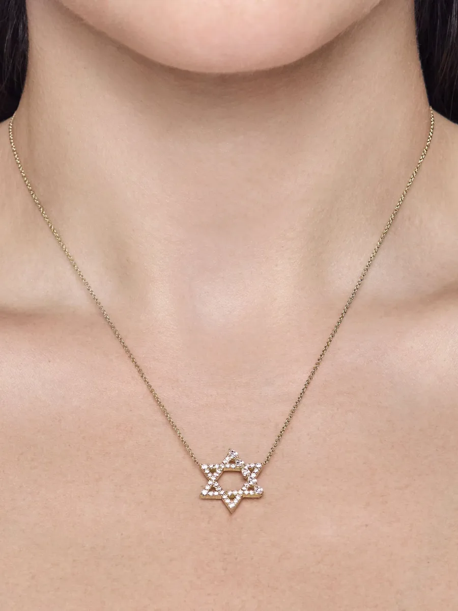 колье Star Of David из желтого золота с бриллиантами из коллаборации с Sammy Jacqueline 8