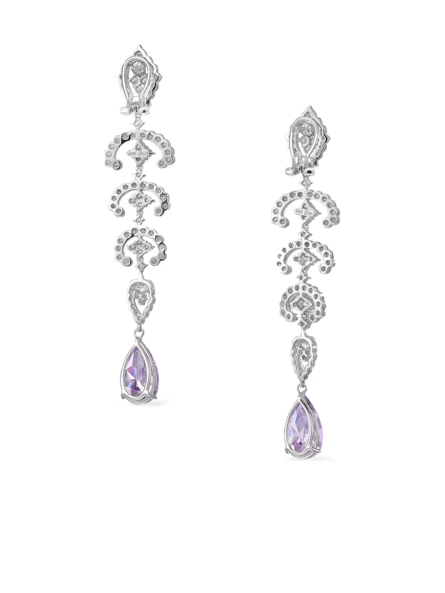 серьги Scallop Lace с аметистом и бриллиантами 6