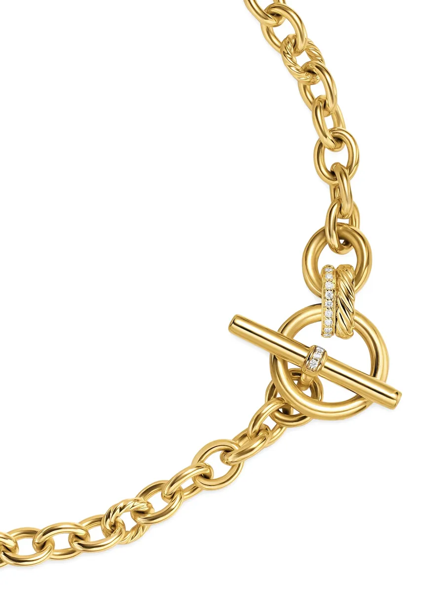 колье DY Mercer® Petite Toggle Chain из желтого золота с бриллиантами 6