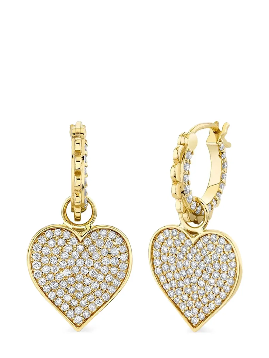 серьги Heart из желтого золота с бриллиантами 1