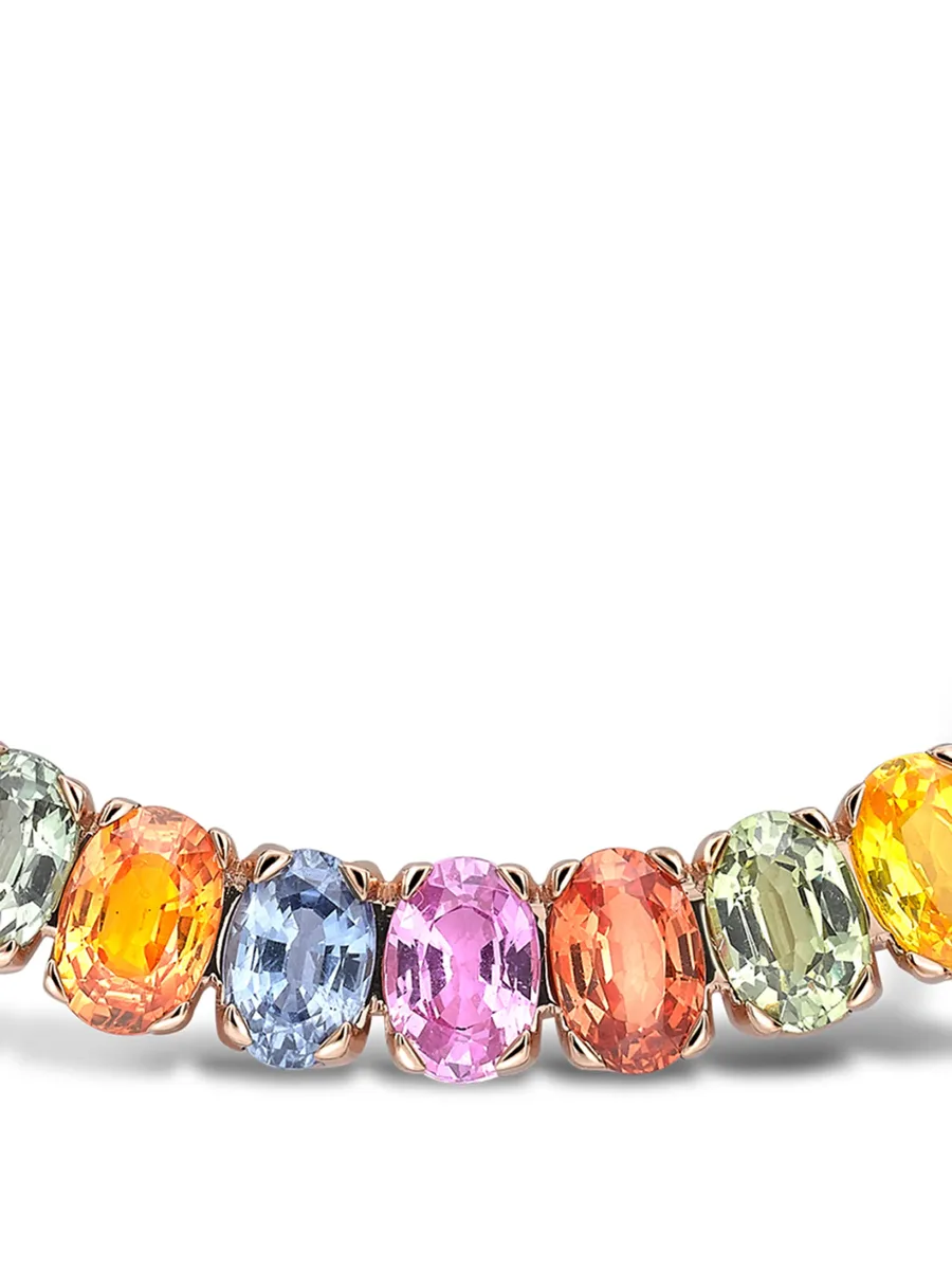 колье Rainbow Fancy из розового золота с сапфирами 3