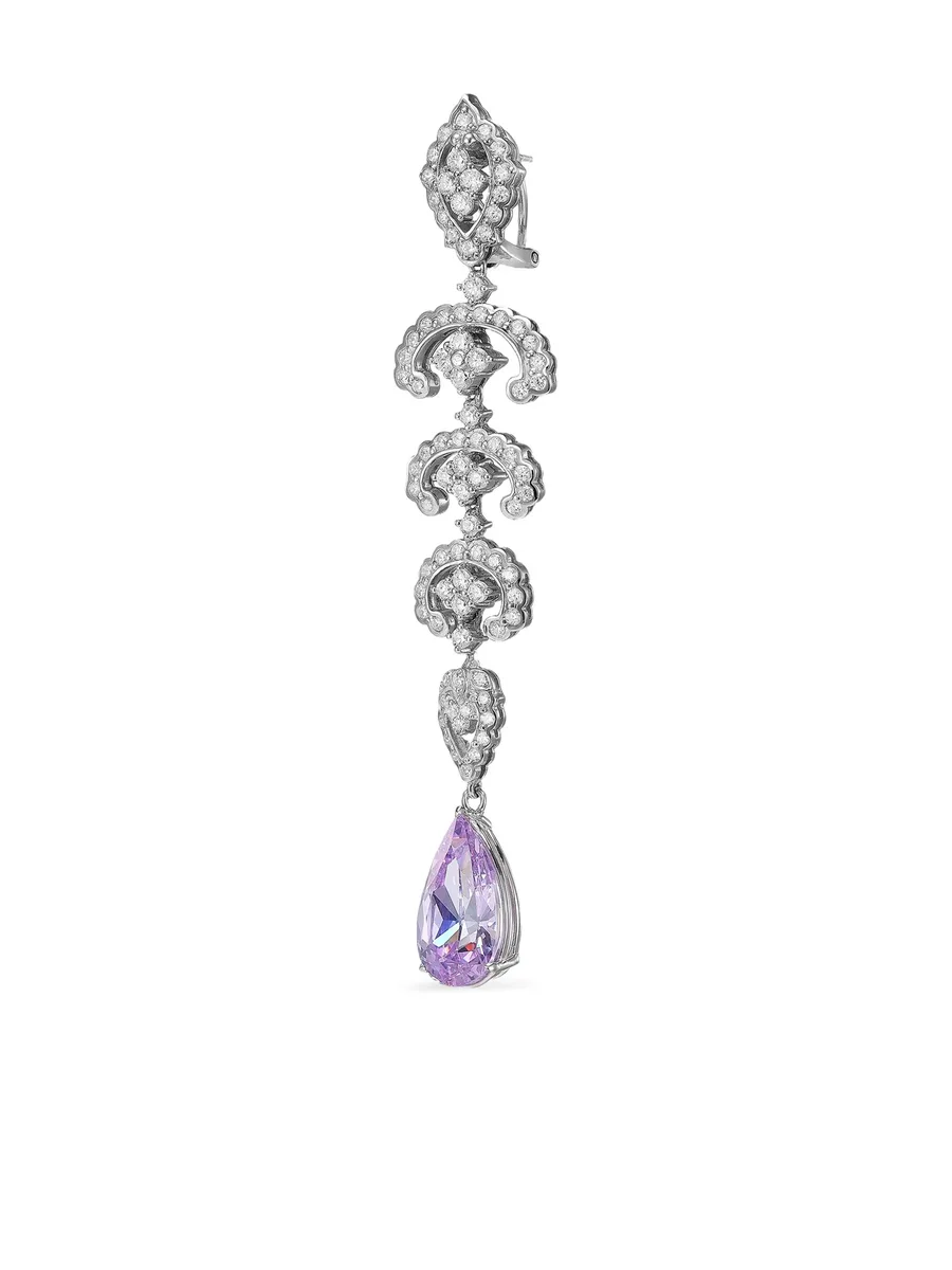 серьги Scallop Lace с аметистом и бриллиантами 7