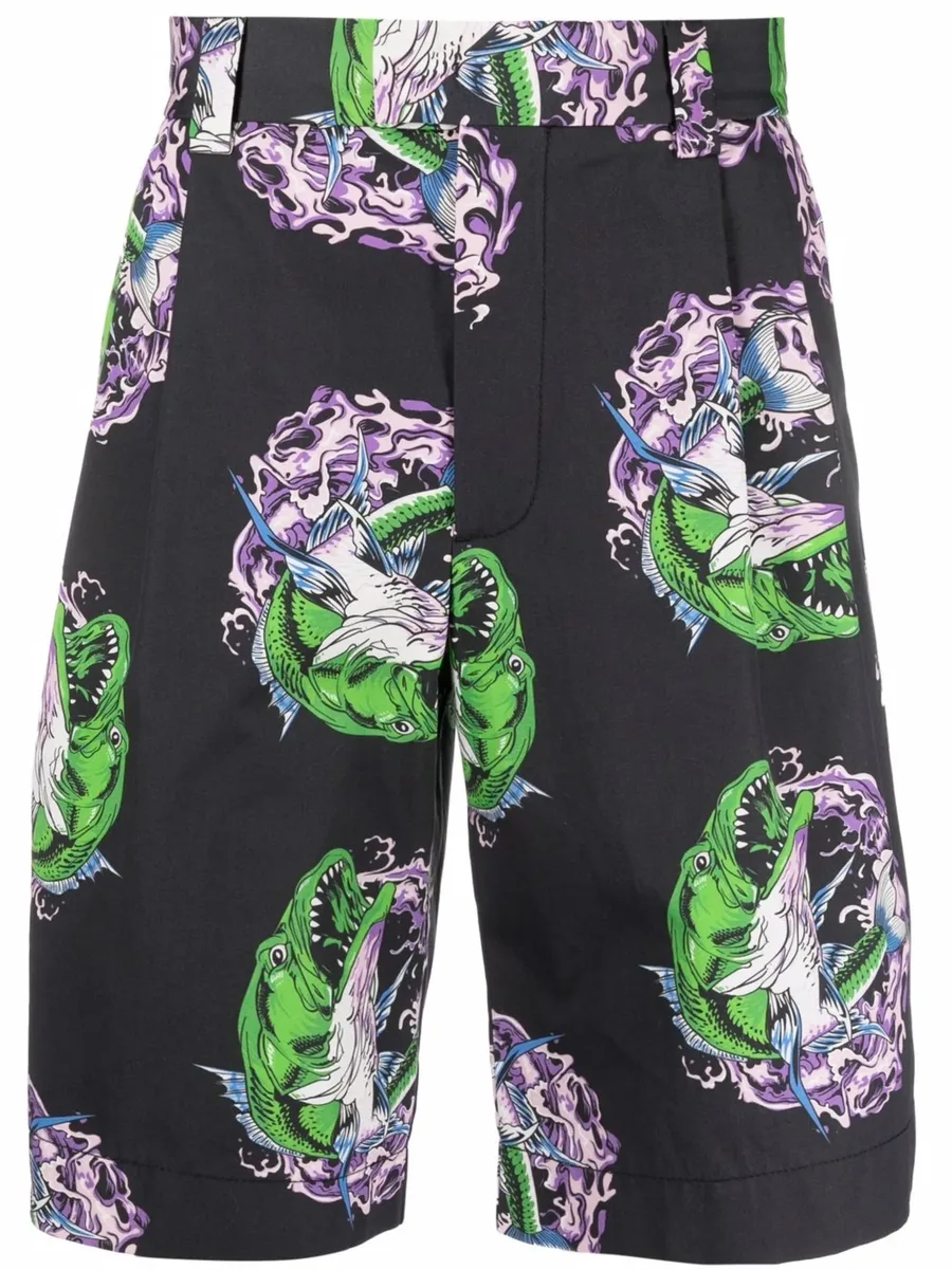 graphic-print straight-leg shorts 2
