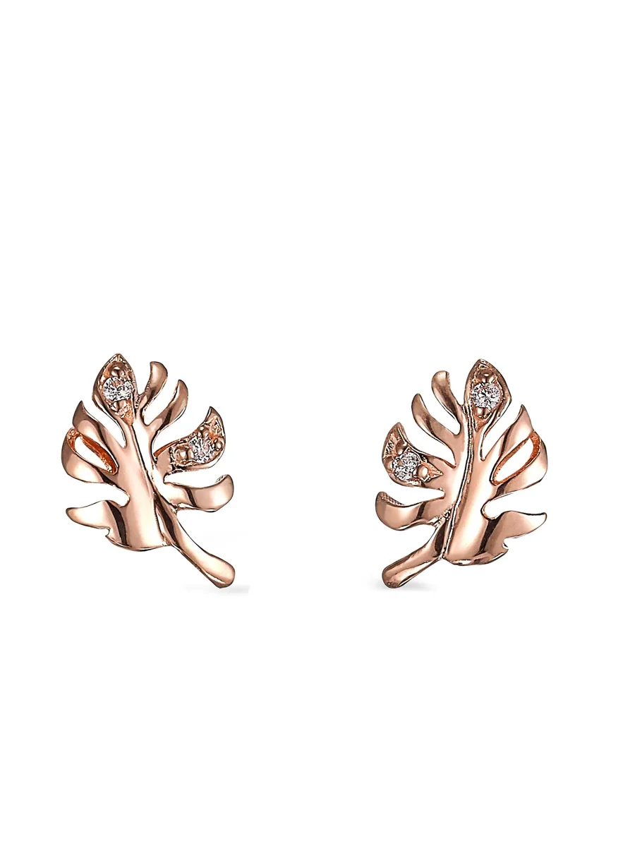 золотые серьги Palm с бриллиантами 2