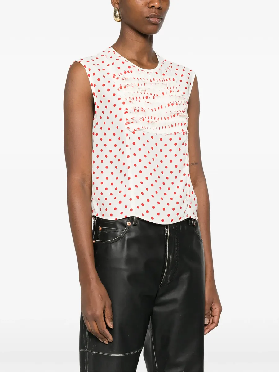 polka-dot-pattern blouse 6
