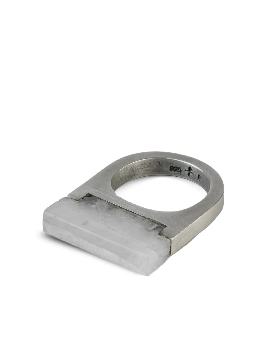 серебряное кольцо Plate Single с кварцем 5