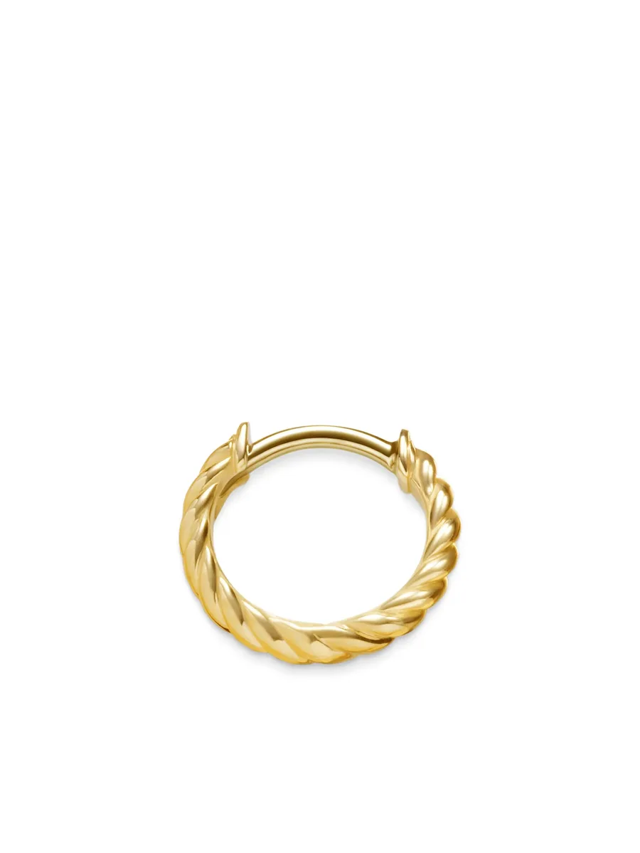 серьги-хагги Sculpted Cable Micro из желтого золота (10.7 мм) 5