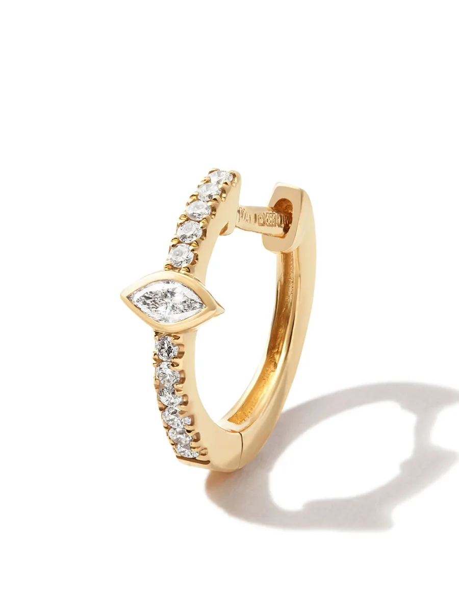 14kt yellow gold diamond hoop earring 1