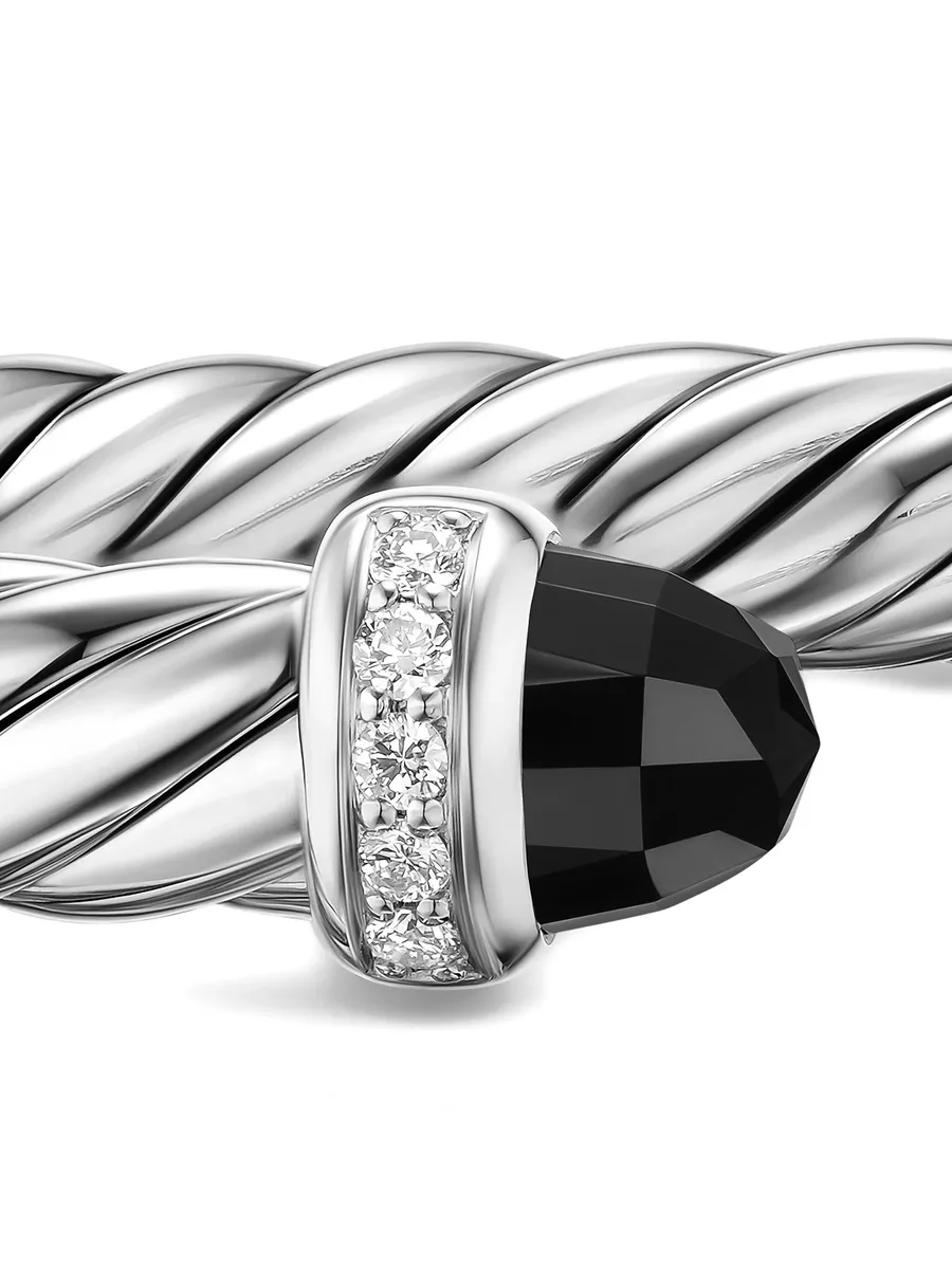 серебряный браслет Cable Flex® с бриллиантами и ониксом 7
