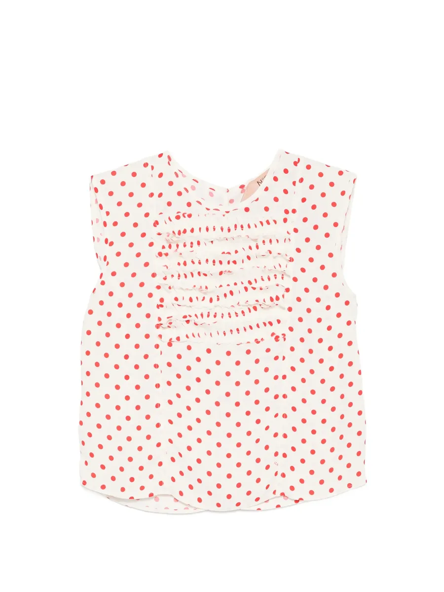 polka-dot-pattern blouse 1