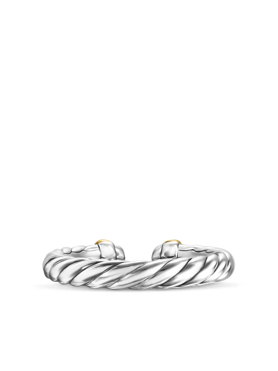 кольцо Petite Cable из желтого золота и серебра 9