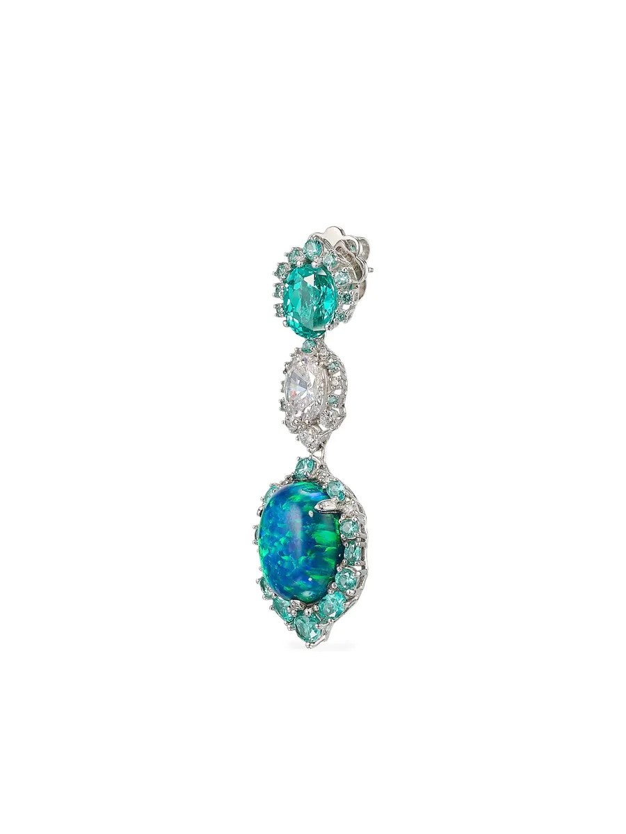 серьги Ocean из белого золота с камнями 5
