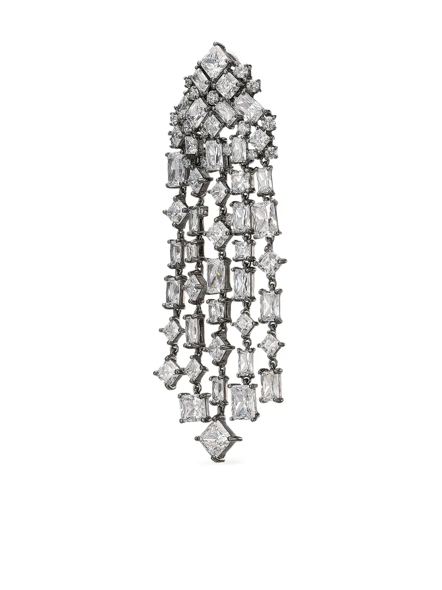 18K white gold vermeil/black rhodium vermeil Silver Smoke Cascade earrings 8