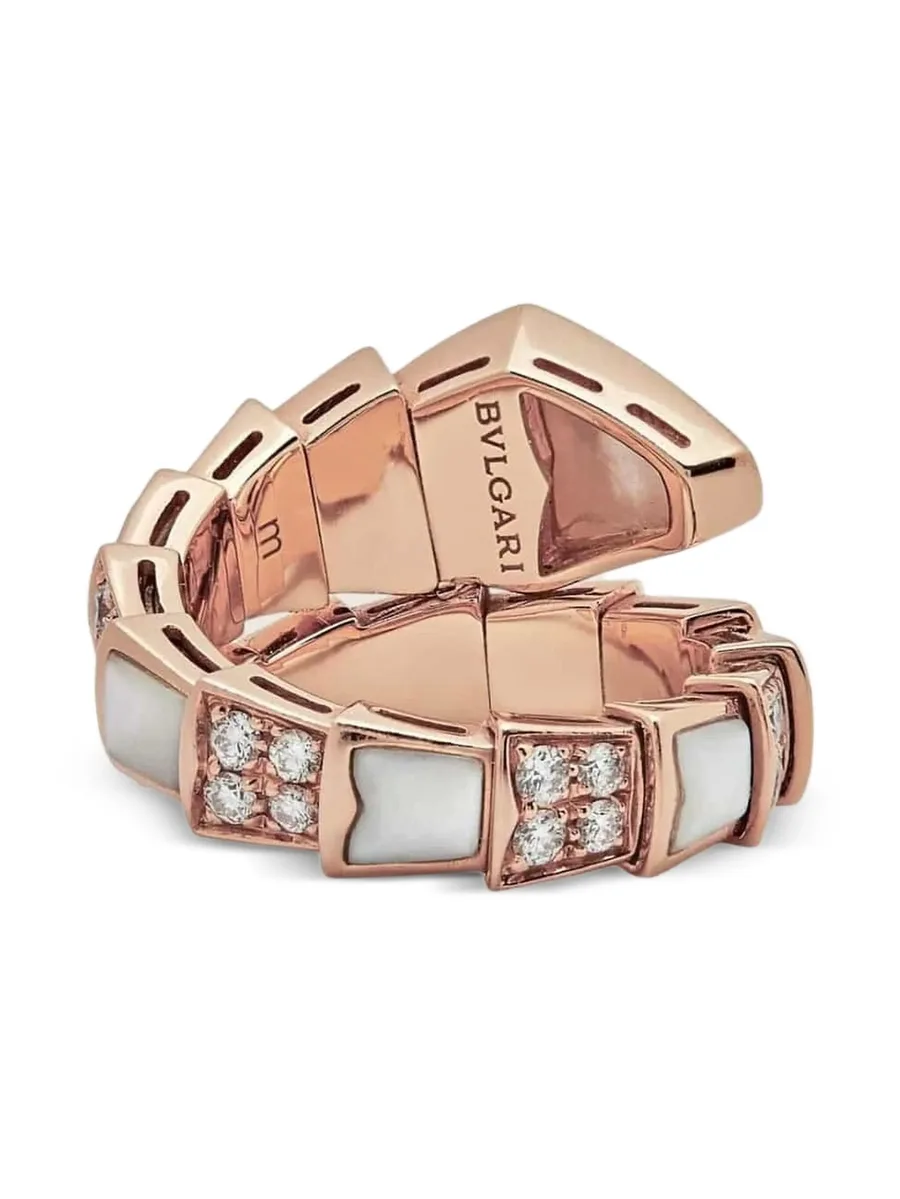 кольцо Serpenti Viper из розового золота с бриллиантами 7