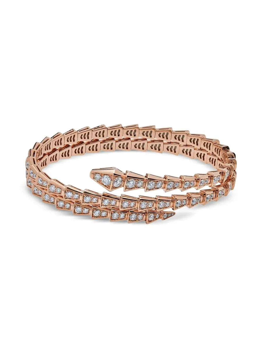 браслет Serpenti Viper из розового золота с бриллиантами 1