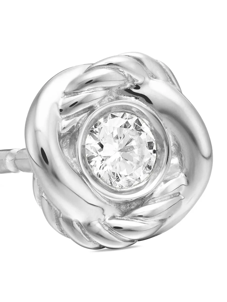 серьги-гвоздики Infinity из белого золота с бриллиантами (6.8 мм) 9