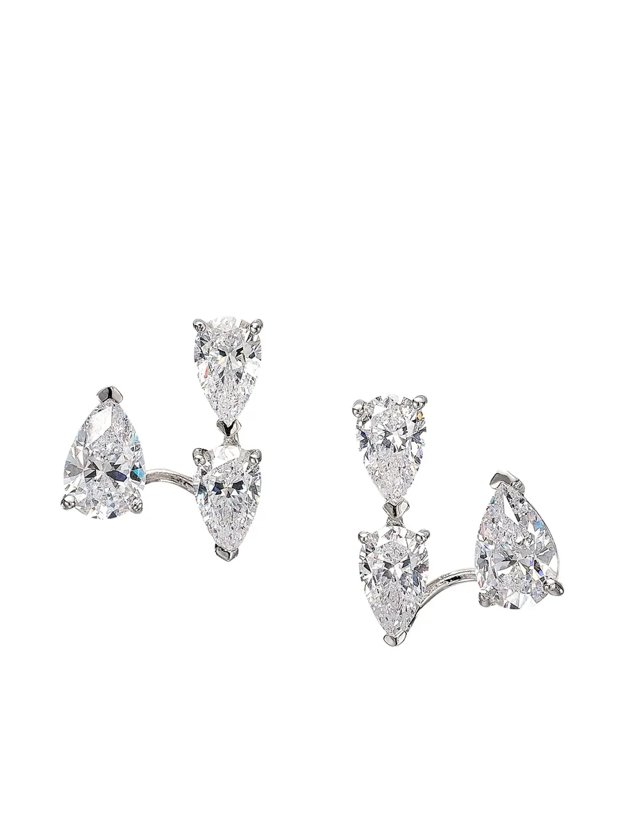 Floating Nova diamond huggie earrings 1