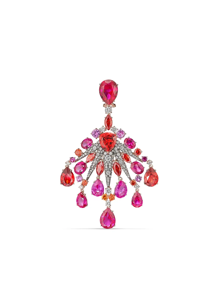 серьги Starburst из желтого золота с камнями 3