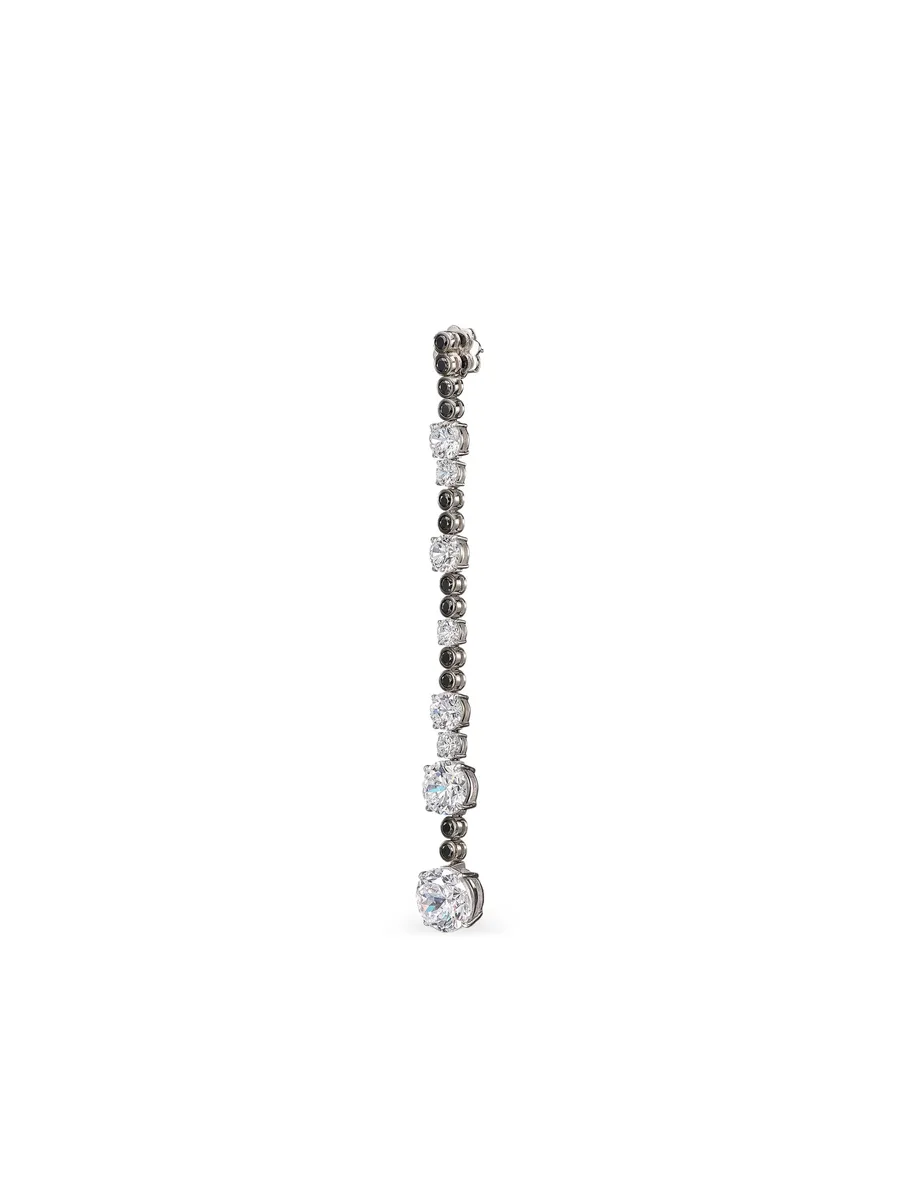 x Robert Wun 14K white gold and rhodium vermeil Garden & Time Morse Code sapphire and diamond earrings 7