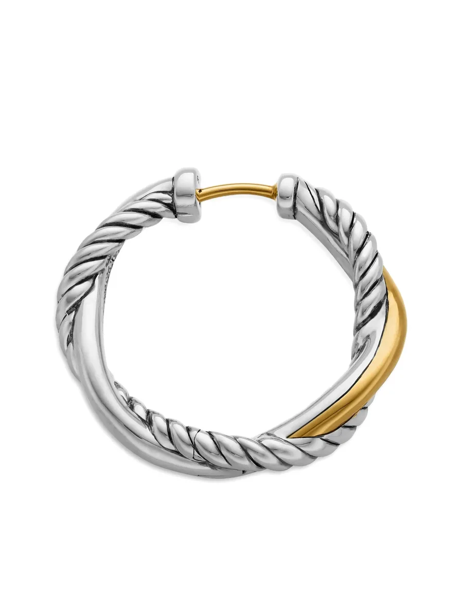 серьги-кольца Petite Infinity из желтого золота и серебра (17.3 мм) 7