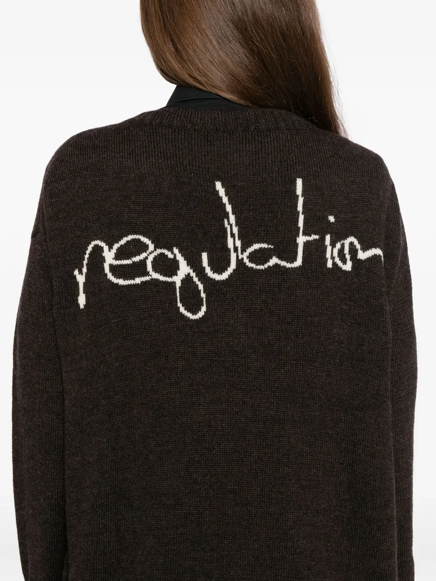logo-printed v-neck cardigan 10