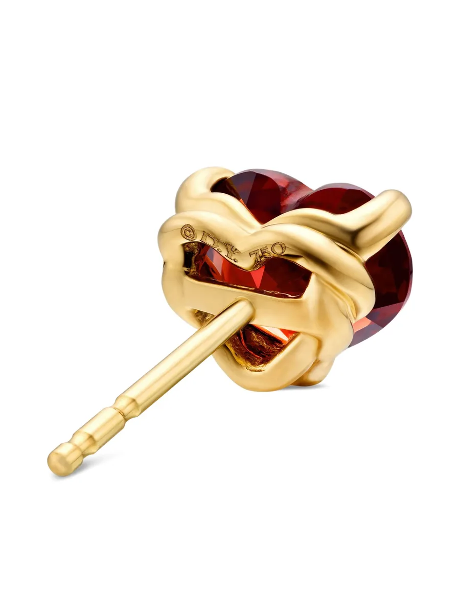 серьги-гвоздики Chatelaine Heart из желтого золота с гранатом (8 мм) 5