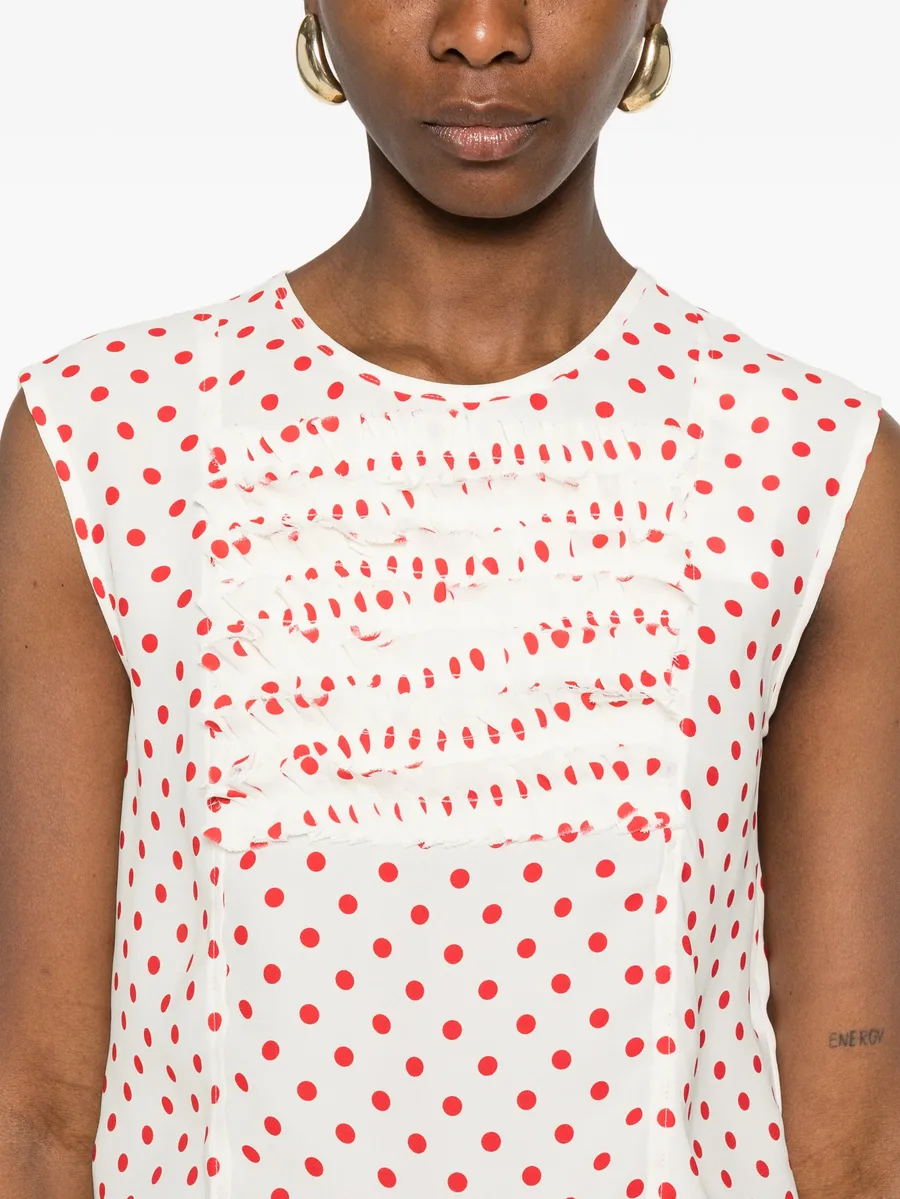 polka-dot-pattern blouse 9