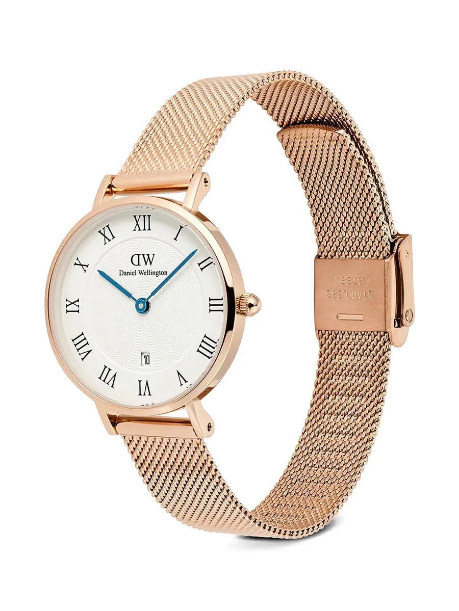 наручные часы Petite & Quadro Roman Numerals Date 28 мм 6