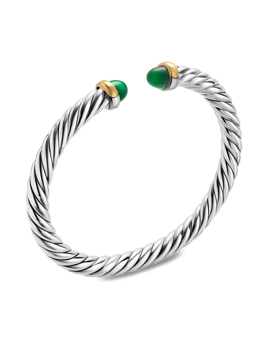 браслет Cable Flex® из серебра и желтого золота с ониксом 5